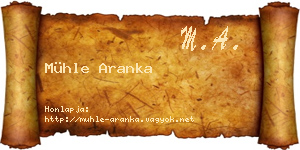 Mühle Aranka névjegykártya